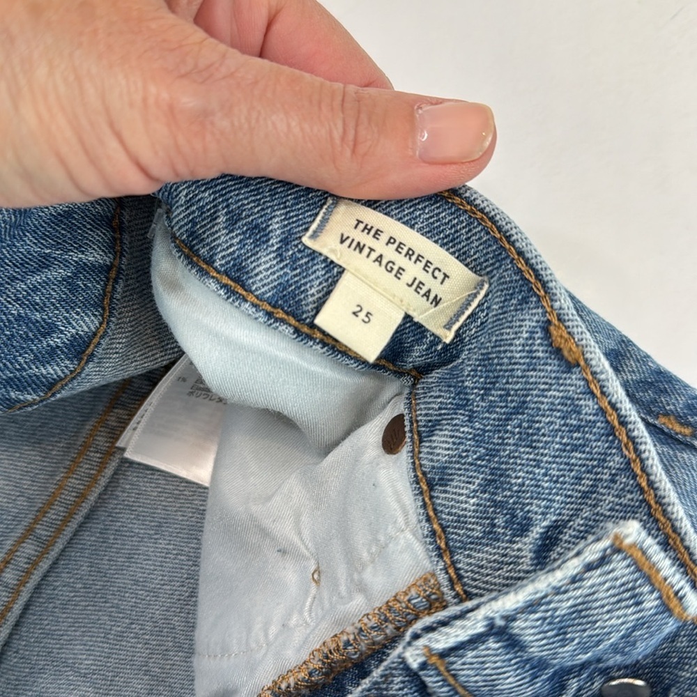 Madewell Women’s Perfect Vintage Jean High Rise Raw Hem Size 25 NWOT - Picture 4 of 16